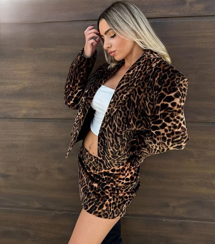 Milan Leopard Velvet Blazer