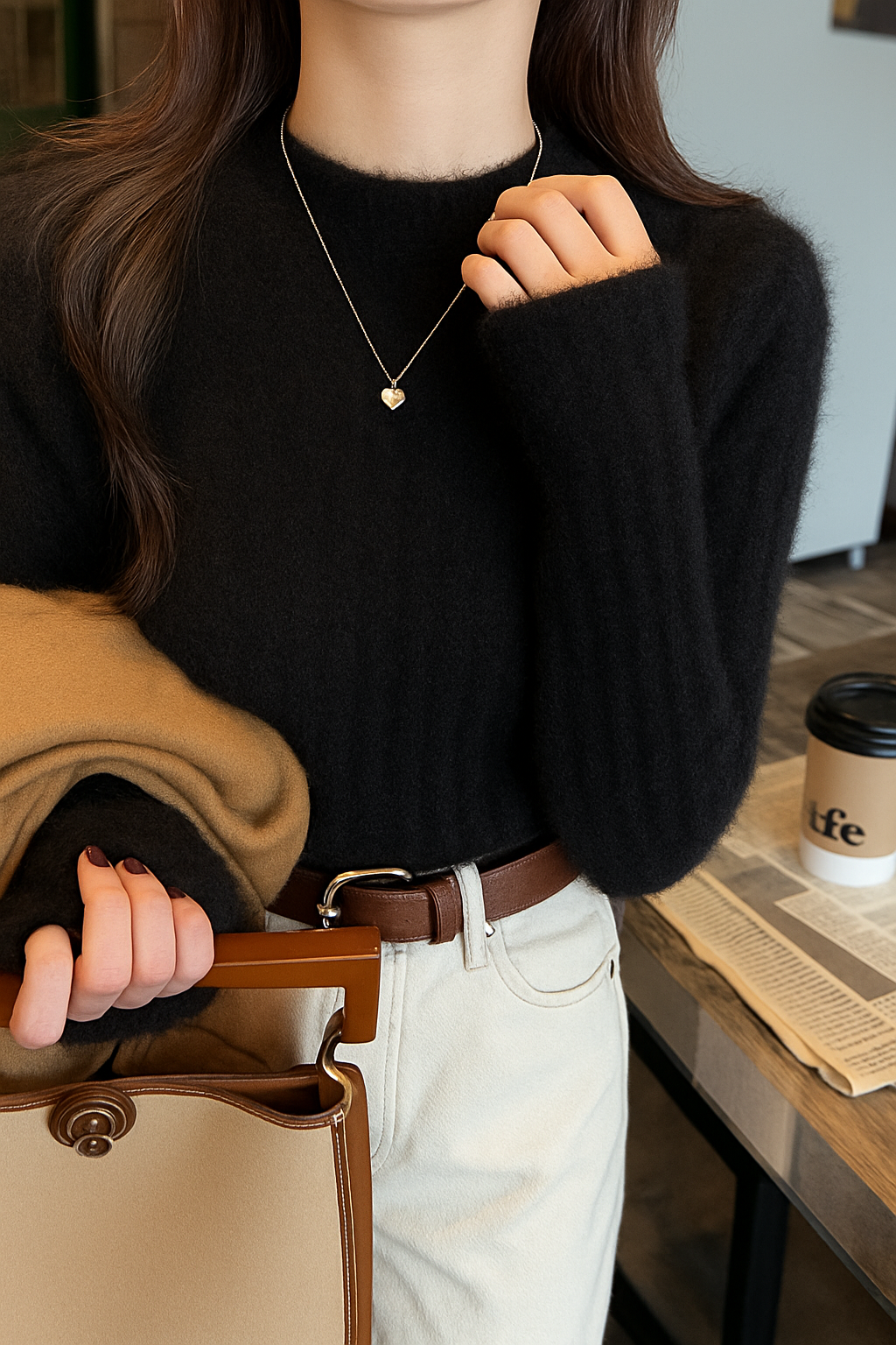 Lila Fuzzy Knit Crop Sweater