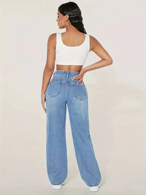 Aria High-Waist Distressed Jeans