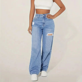 Aria High-Waist Distressed Jeans