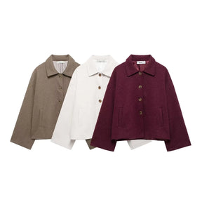 Ava Button-Up Wool Jacket