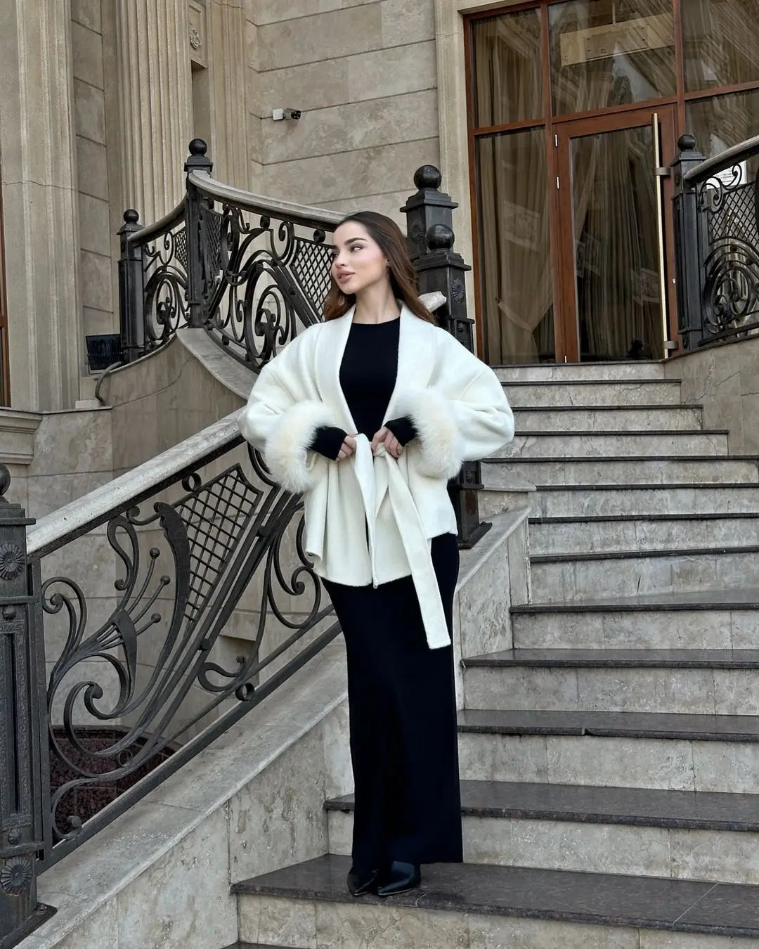 Aurelia Faux Fur Wool Coat