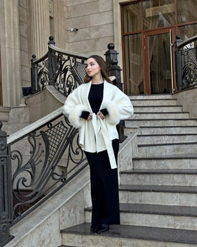 Aurelia Faux Fur Wool Coat