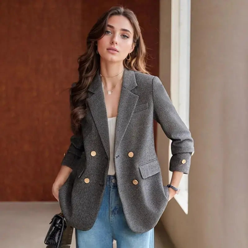 Classic Double-Breasted Wool Blazer