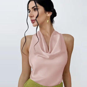 Sienna Satin Halter Top