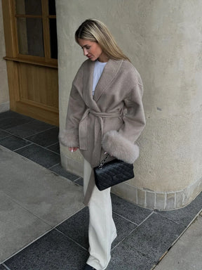Aurelia Faux Fur Wool Coat