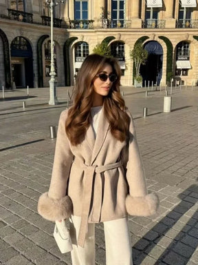 Aurelia Faux Fur Wool Coat