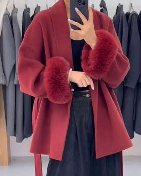 Aurelia Faux Fur Wool Coat