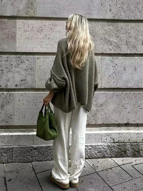 Knit Cardigan with Bat Sleeves