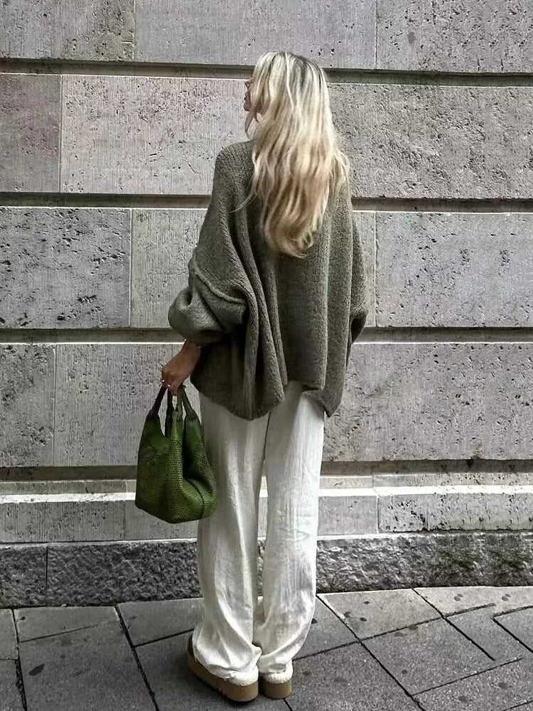 Knit Cardigan with Bat Sleeves