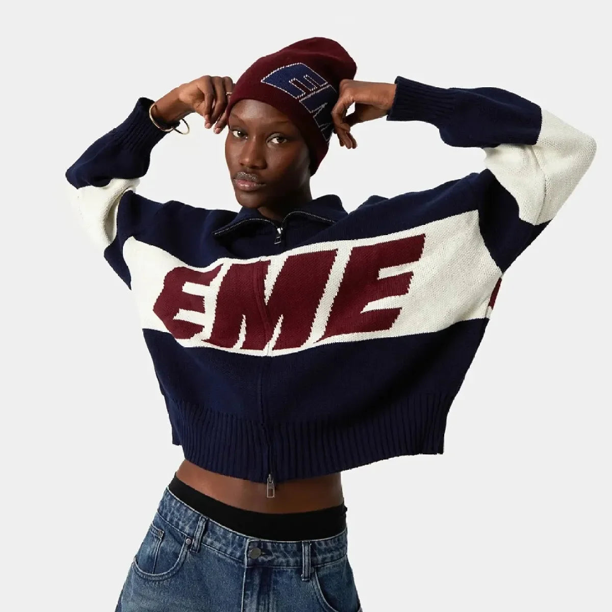 Oversized Zip Knit Sweater