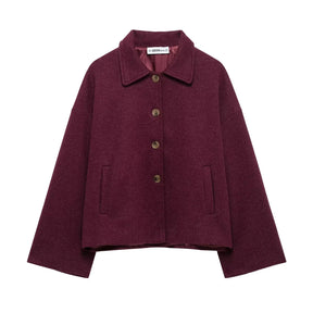 Ava Button-Up Wool Jacket