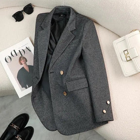 Classic Double-Breasted Wool Blazer