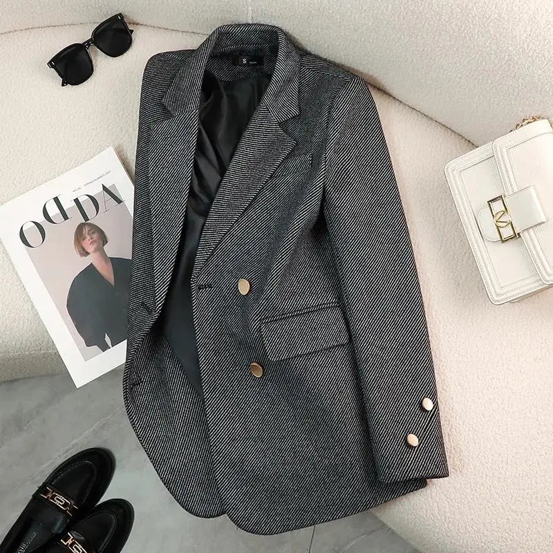 Classic Double-Breasted Wool Blazer