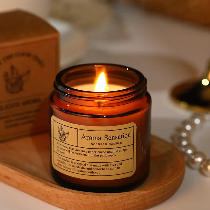 Amber Glass Soy Candle