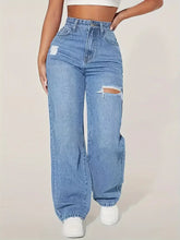 Aria High-Waist Distressed Jeans