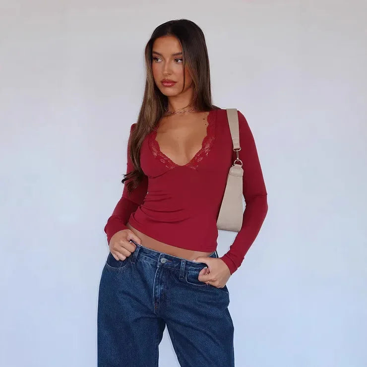 Renée Lace Trim Top