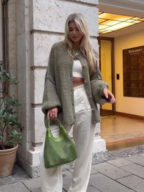 Knit Cardigan with Bat Sleeves