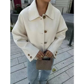 Ava Button-Up Wool Jacket