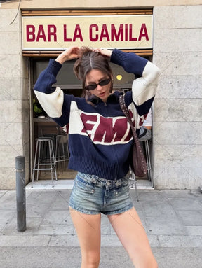 Oversized Zip Knit Sweater