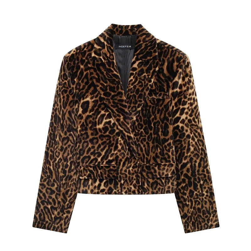 Milan Leopard Velvet Blazer