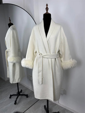 Amara Fur-Cuff Wool Coat