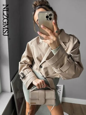 Élodie Cropped Trench Jacket