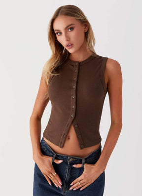 Noa Buttoned Crop Vest