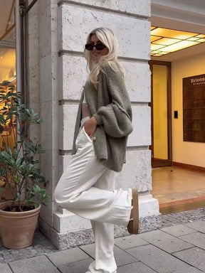 Knit Cardigan with Bat Sleeves