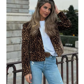 Milan Leopard Velvet Blazer