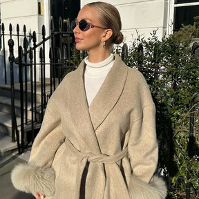 Aurelia Faux Fur Wool Coat