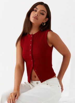 Noa Buttoned Crop Vest