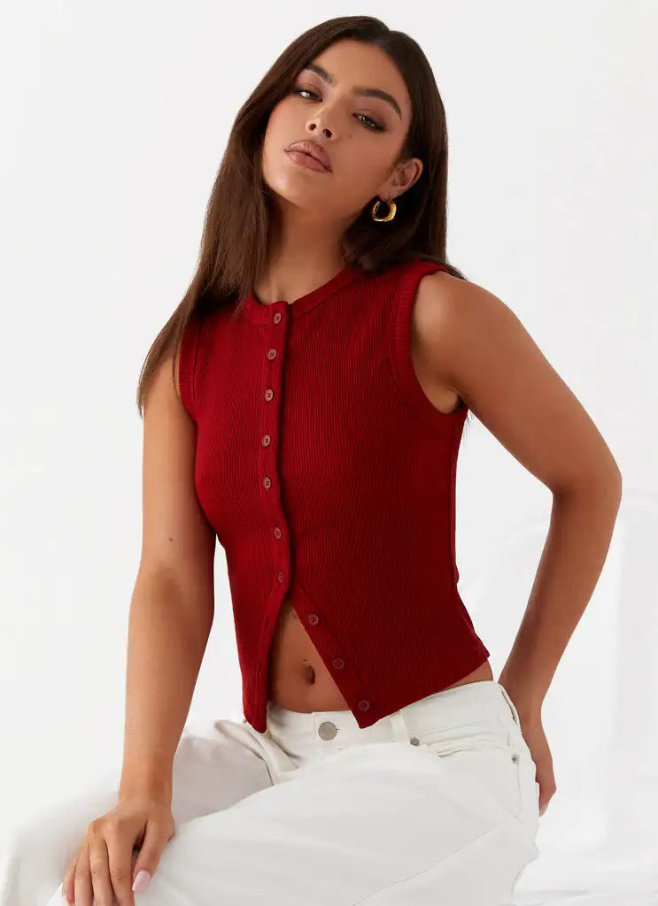 Noa Buttoned Crop Vest