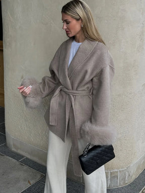 Aurelia Faux Fur Wool Coat