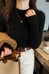 Lila Fuzzy Knit Crop Sweater